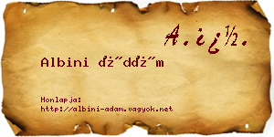 Albini Ádám névjegykártya